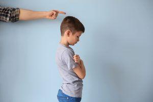 padre castigando a su hijo con estilo autoritario